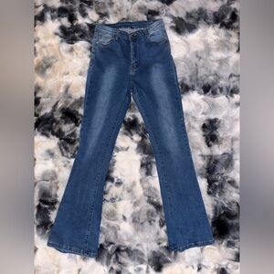 Classic Blue Women's Bootcut Jeans with Star